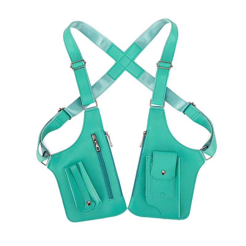 Double Shoulder Strap Multi-Pocket Bag