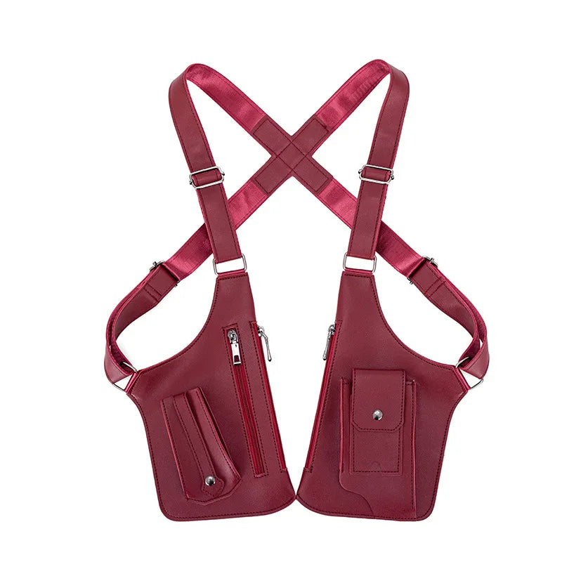 Double Shoulder Strap Multi-Pocket Bag